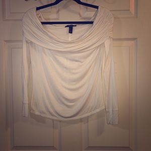Forever21 Off the Shoulder Cream Top SIZE: LARGE
